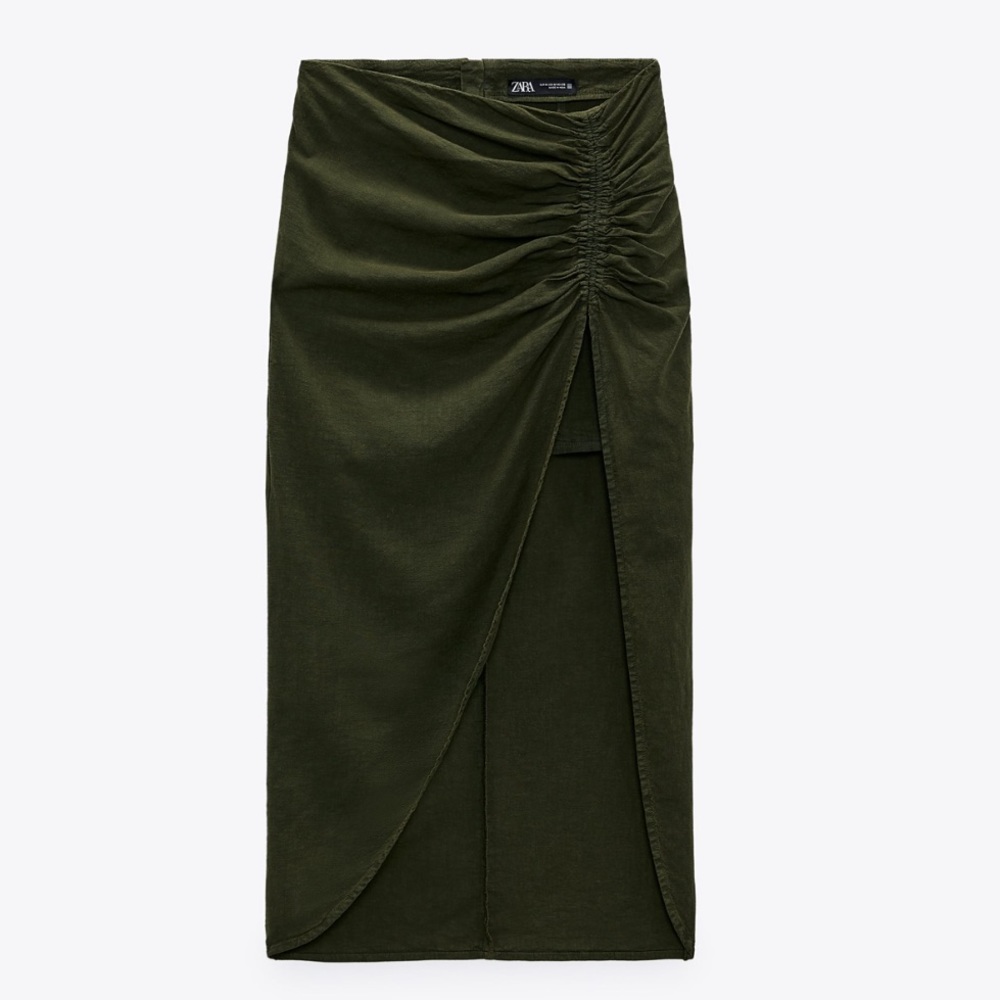 NWT ZARA Blogger’s Fav| Lined Blend Skirt With Ruching - Picture 13 of 16